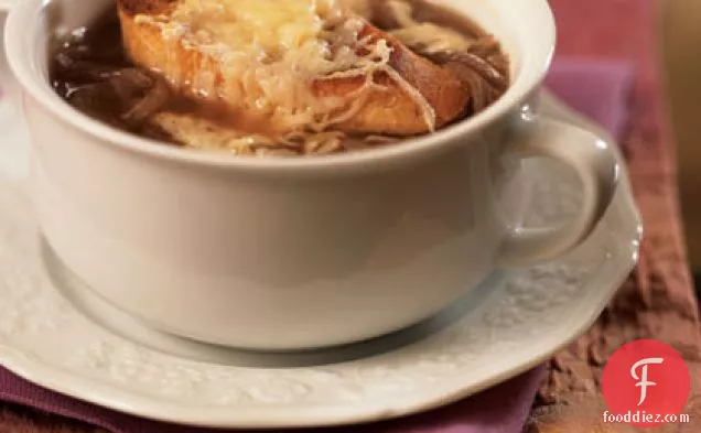 Onion Soup with Cheese Crostini