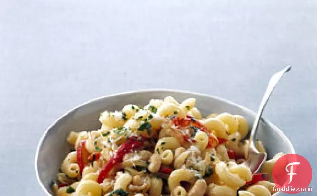 Cavatappi with White Beans and Golden Onions