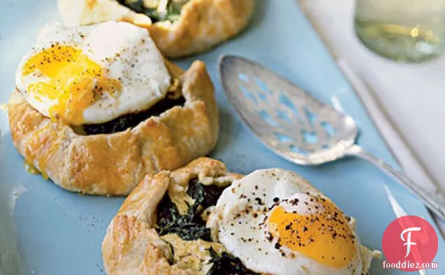 Swiss Chard-Ricotta Galettes with Fried Eggs