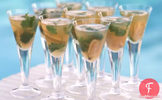 Tomato Ginger Gelée Clam Shooters