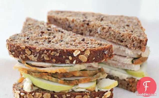 Turkey Sandwiches with Apple and Walnut Herb Mayo