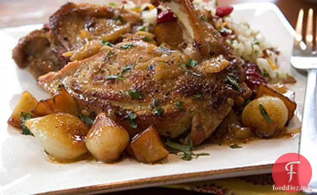 Cider-Braised Pheasant with Pearl Onions and Apples
