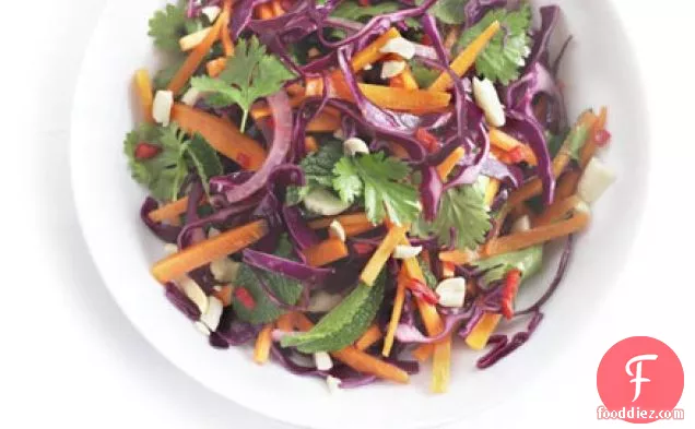 Tangy carrot, red cabbage & onion salad