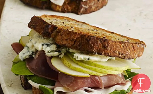 Prosciutto, Pear, and Blue Cheese Sandwiches