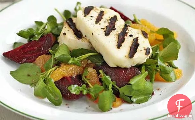 Griddled halloumi with beetroot & orange