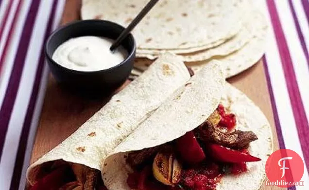 Mexican wraps with simple salsa