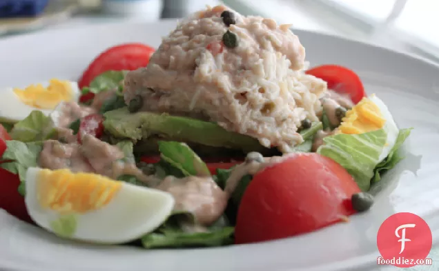 Crab Louis Salad Over Avocado