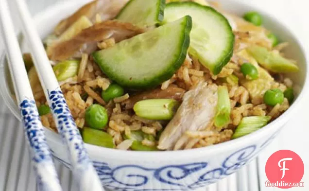 Indonesian fried rice with mackerel
