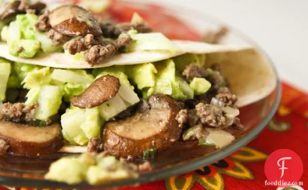 Beef Mushroom Avocado Tacos