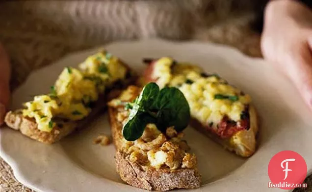 Potted shrimps & watercress on toast