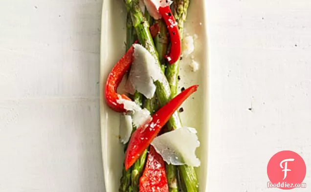 Asparagus with Red Pepper and Manchego