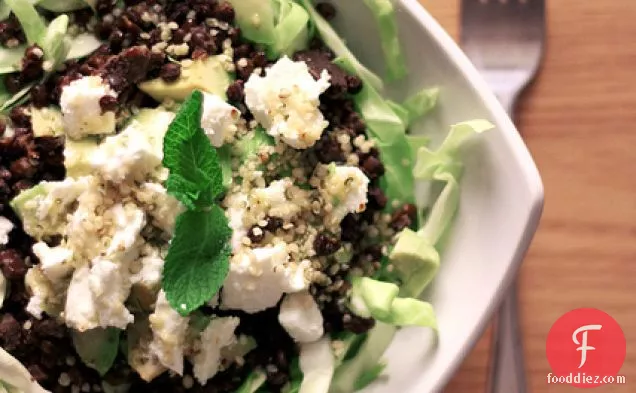 Avocado, Goat Cheese And Black Lentils