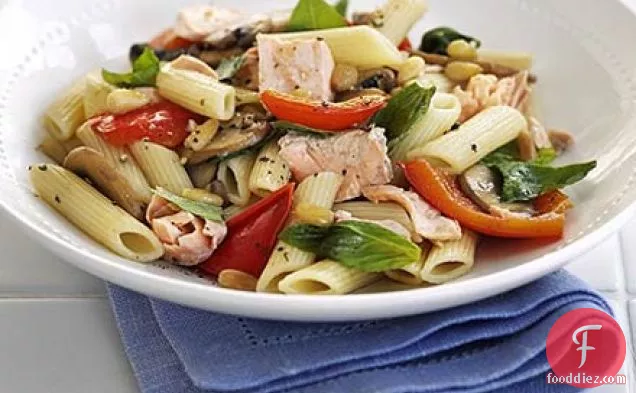 Summer salmon pasta