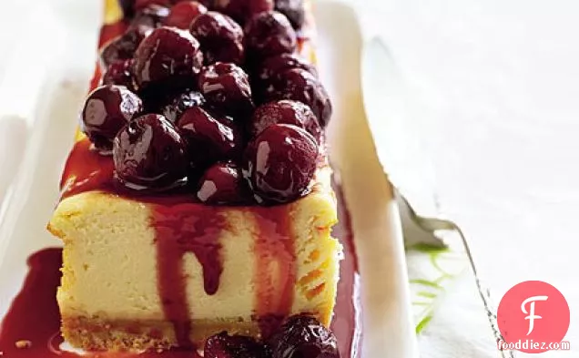 Cherry cheesecake slice