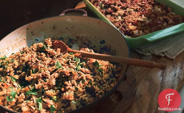 Wild Rice Stuffing with Pine Nuts