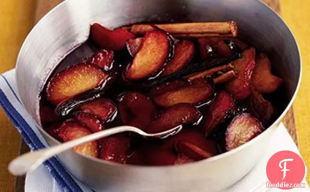 Poached plums