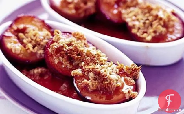 Flapjack baked plums