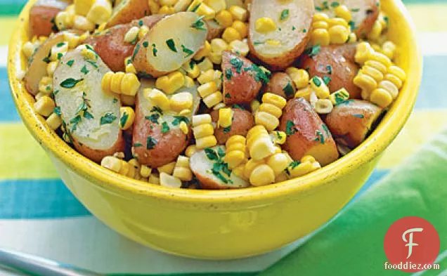 Herb Buttered Potatoes and Corn