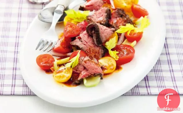 Grilled steak salad with horseradish dressing