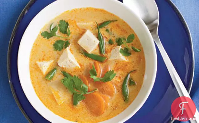 Fiery Tofu and Coconut Curry Soup