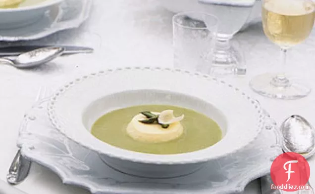 Asparagus Soup with Parmesan Custards