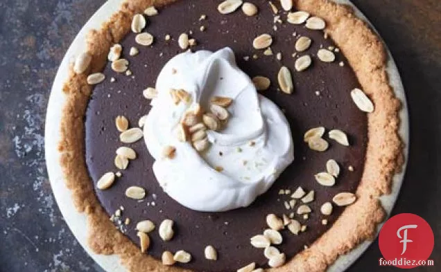 Chocolate Pudding Pie with Salted Peanut Crust