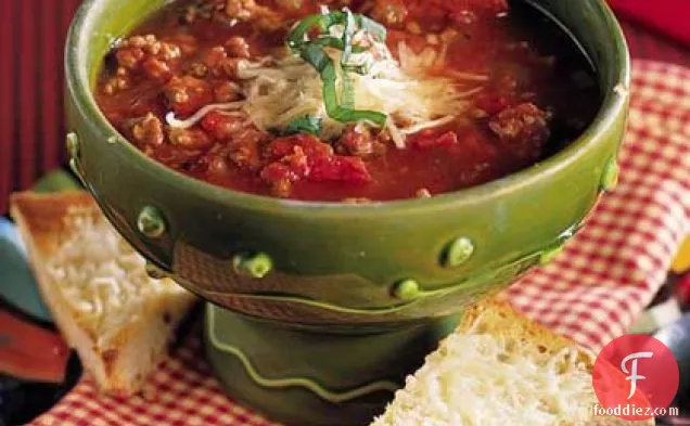 Italian-Style Beef-and-Pepperoni Soup