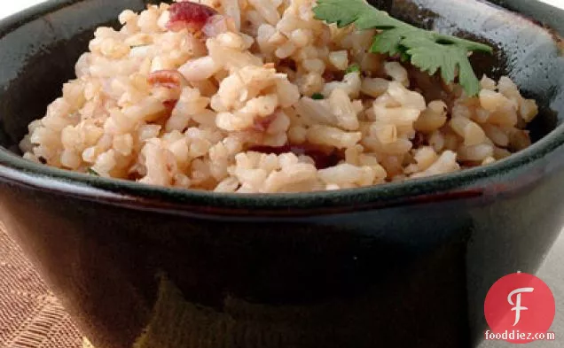Pecan White and Brown Rice Pilaf