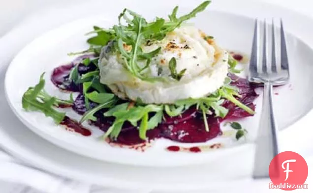 Marinated beetroot with grilled goat's cheese