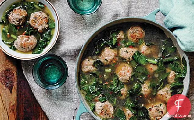 Turkey Meatball Soup with Greens