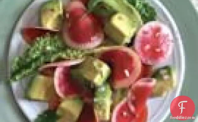 Watermelon Radish Salad With Avocado Vinaigrette