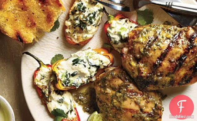 Jerk Chicken and Stuffed Mini Bell Peppers