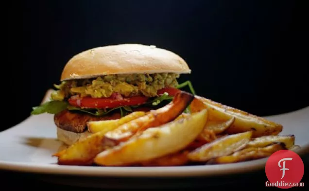 Portobello Mushroom Burger W/ Homemade Fries