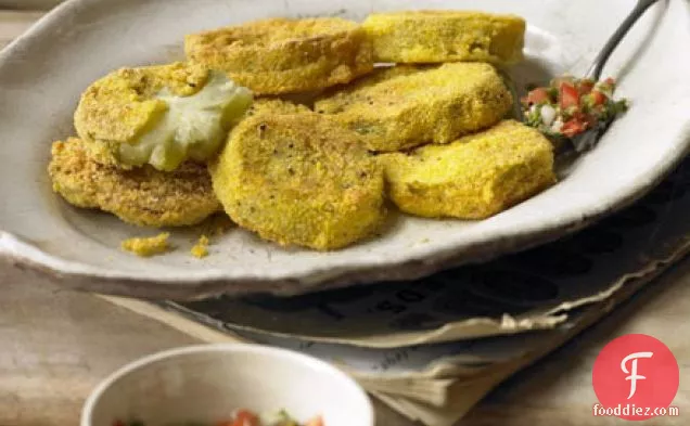 Fried green tomatoes with ripe tomato salsa