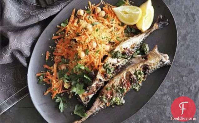 Chermoula-marinated mackerel