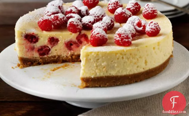 Baked raspberry & lemon cheesecake