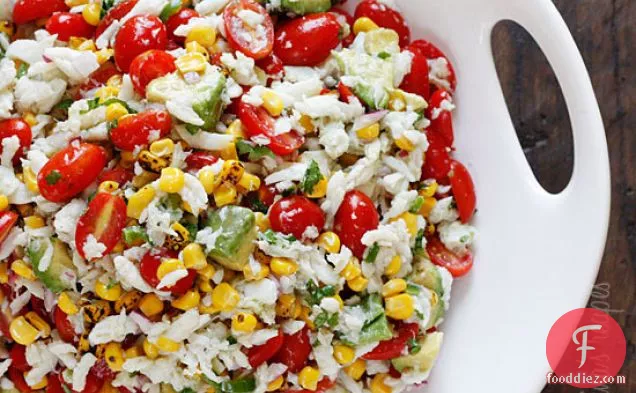 Summer Tomatoes, Roasted Corn, Crab And Avocado Salad