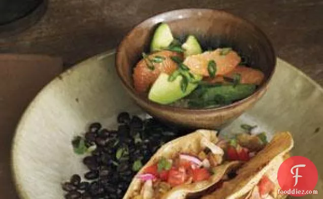 Chicken Tacos With Avocado And Grapefruit Salad Recipe