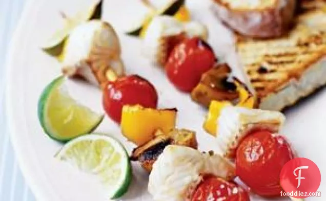 Fish Kebabs With Vegetables