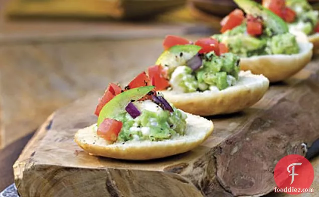 Guacamole-Goat Cheese Toasts