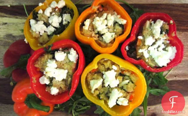 Quinoa And Goat Cheese Stuffed Bell Peppers
