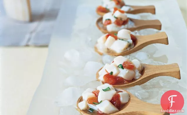 Citrus-Marinated Scallops and Roasted Red Pepper