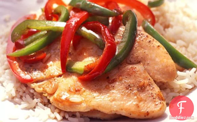 Glazed Turkey Cutlets and Bell Peppers
