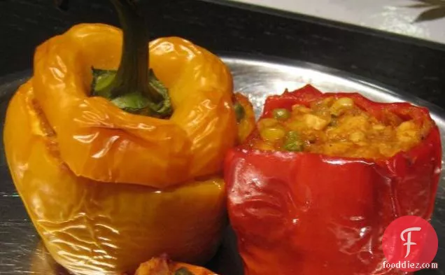 Paneer Bhurji Stuffed Bell Peppers