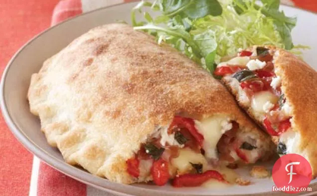 Red Pepper, Fontina, and Prosciutto Calzones