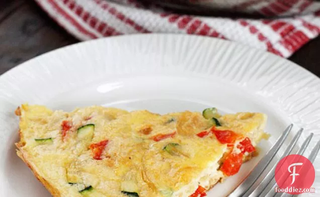 Caramelized Onion, Red Pepper And Zucchini Frittata