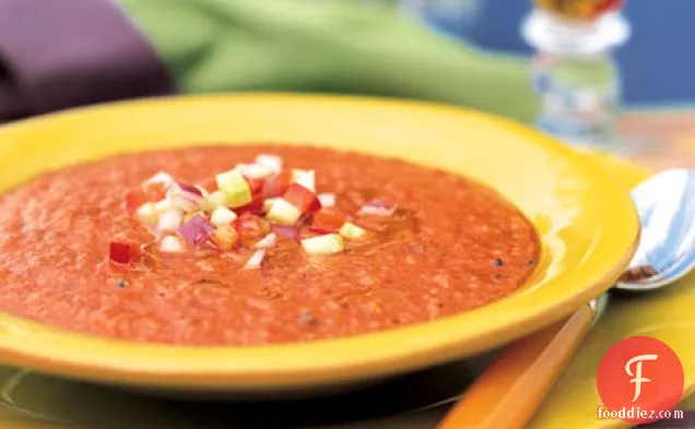 Roasted Tomato And Red Pepper Gazpacho
