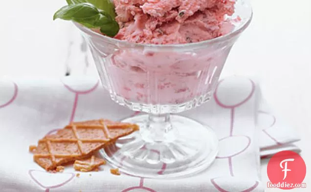 Strawberry-Basil Frozen Yogurt