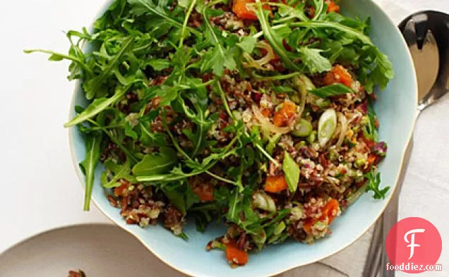 Red Rice and Quinoa Salad with Orange and Pistachios