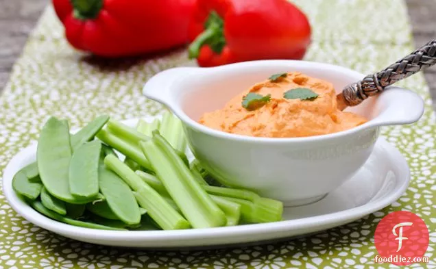 Roasted Red Pepper Hummus And Veggies